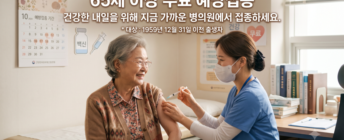 65세 이상 무료 예방접종 총정리, 독감·폐렴구균 언제 어디서 맞을까