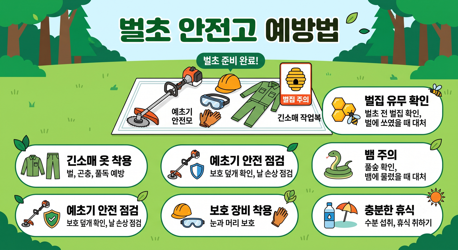 벌초 안전사고 예방법, 벌쏘임·뱀물림·예초기 사고 총정리